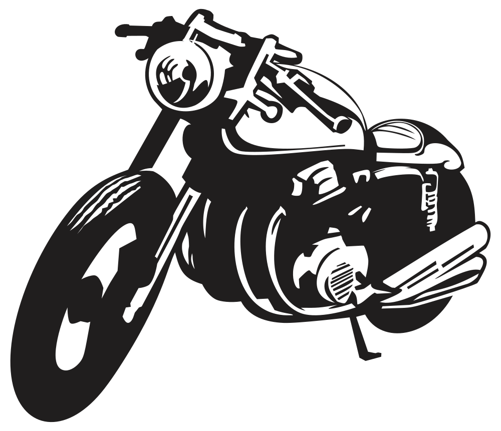 OnlineLabels Clip Art - Classic Motorcycle Silhouette